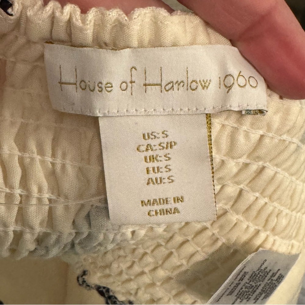 House of Harlow 1960 Linen-Blend Embroidered Halter Crop Top (Size S) — NWOT - Picture 7 of 10